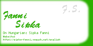 fanni sipka business card